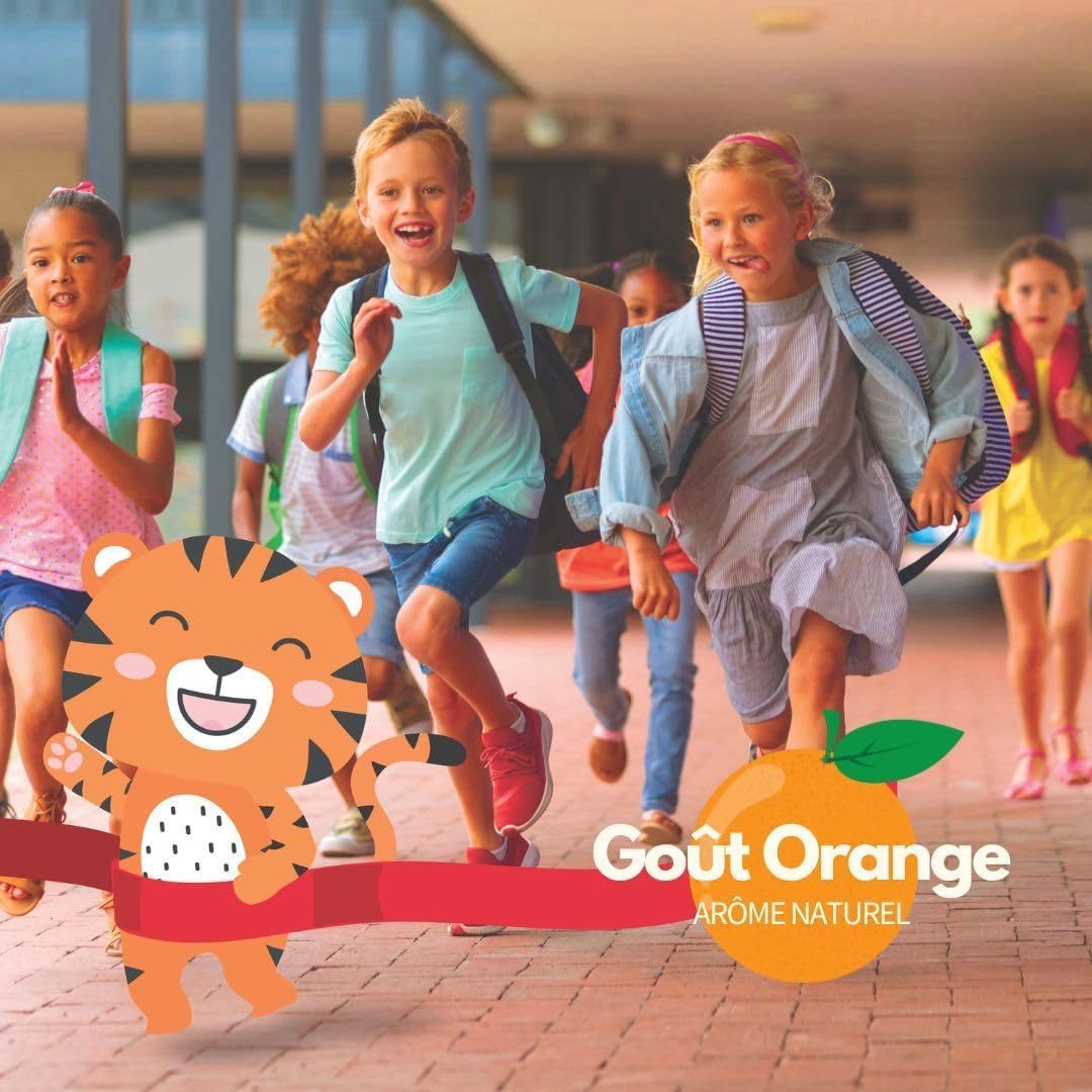 SPECIAL KID MULTIVITAMINES 28 - Croissance & Développement Osseux - 125 ml - Vitamines A, B, C, D3, E, Calcium, Magnésium, Zinc, Fer - Saveur Orange - Bouchon Doseur - Lot 3 - Eric Favre Laboratoire