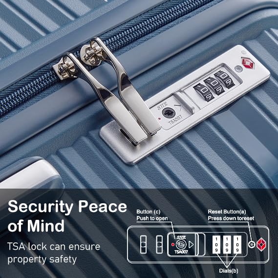 Lightweight Hardshell Suitcase - TSA-Accepted Lock, 100% Polypropylene, 360° Silent Spinner Wheels (20/24/28 Inch) Air Travel Luggage2 (Rose Gold, 20-inch)4