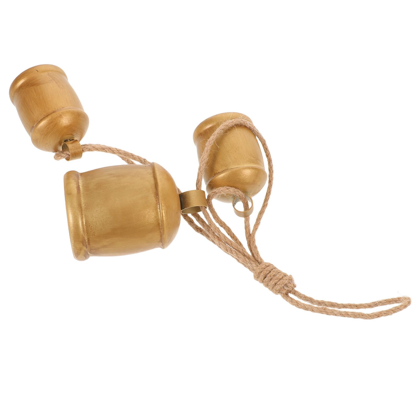 TOYANDONA 3 Piezas Campana Decorativa Navideña de Metal con Cuerda de Yute