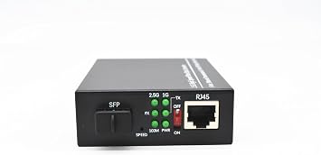 QSFPTEK 2.5G Media Converter with 1x 1.25/2.5G SFP and 1x 100/1000M/2.5G-T RJ45 Port, Fast Ethernet Converter 1XSFP,1XRJ45