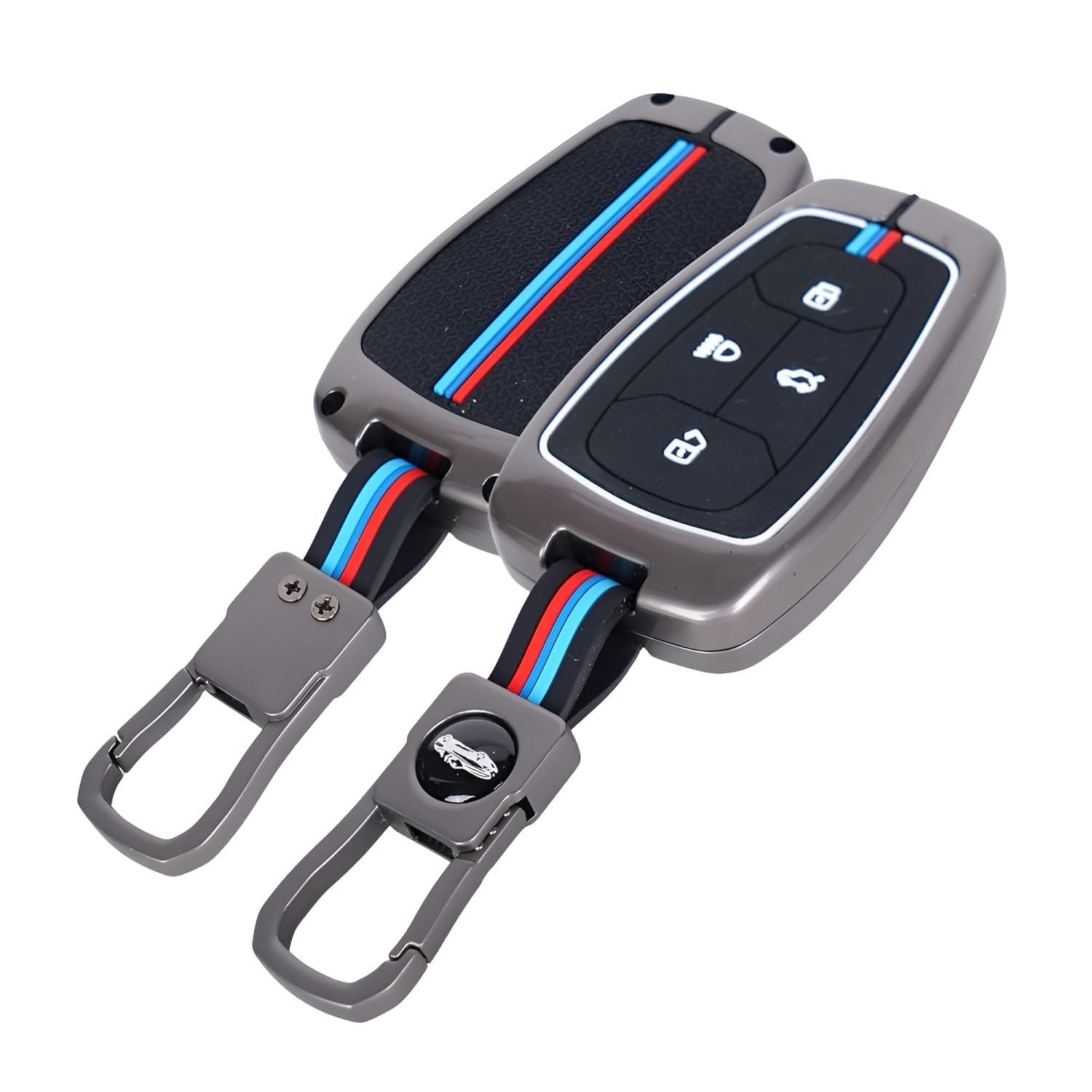 LivTee Premium Metal Key Cover Compatible with Tata Harrier | Safari | Nexon | Altroz | Tigor | EV | Punch | Tiago EV Electric - 4 Button Smart Key Only (Tata)-image-39