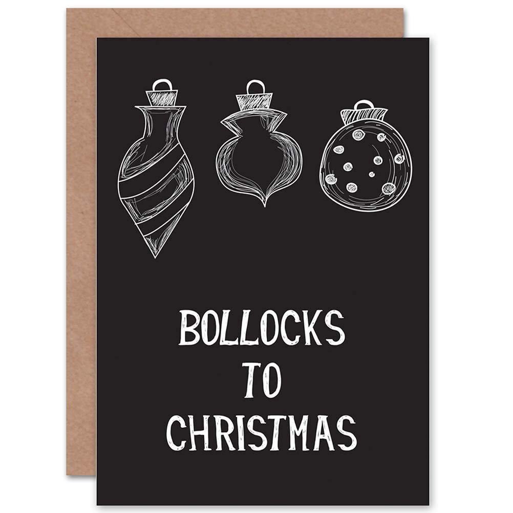Wee Blue Coo CARD ALTERNATIVE CHRISTMAS XMAS BOLLOCKS BAUBLE ADULT FUNNY