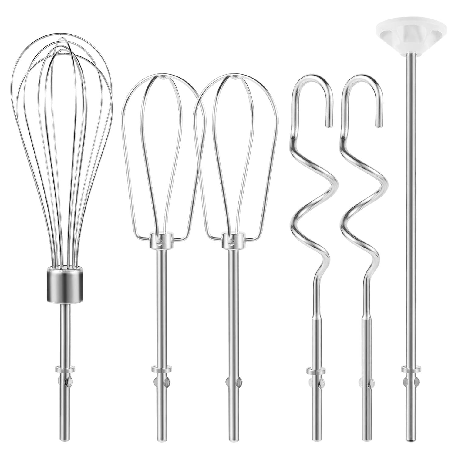 Hand Mixer Attachments Beater Dough Hooks and Whisk Blending Rod Stainless Steel Hand Mixer Accessories Compatible with Kitchenaid