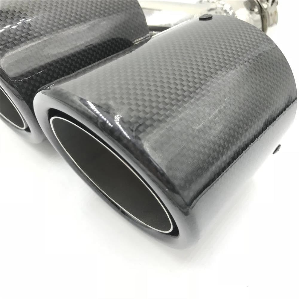Terminale di Scarico 1 Pezzo Doppio Carbonio Doppio Silenziatore Punta Universale Tubo Scarico Silenziatori Punte Scarico per Benz Punta di Scarico Coda(ID 51-OD 101)