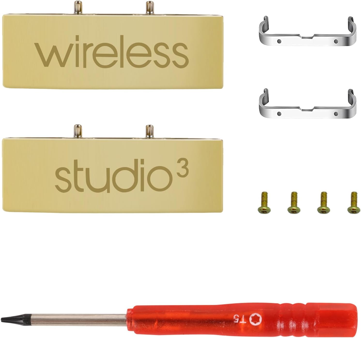 Studio 3 Hinge as Same as OEM A1914 Replacement Parts Repair Kit Durable Accessories Compatible with Beats by Dre Studio3 (A1914) and Studio Pro (A2924) Wireless Over-Ear Headphones (Gold)