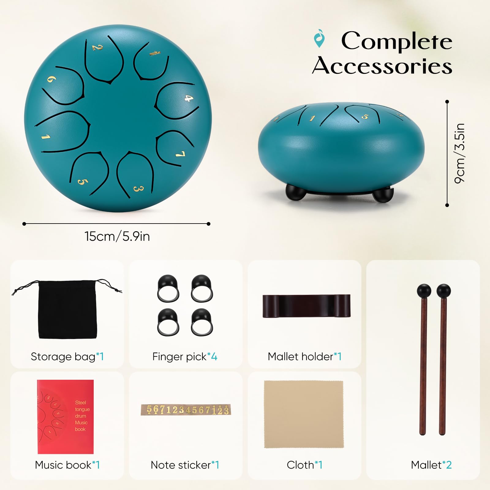 Steel Tongue Drum 6 Pollici 11 Note - Handpan In Acciaio, Tono D, Per Meditazione E Yoga, Viola