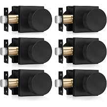 Haidms Matte Black Door Knobs Passage, Heavy Duty Square Matte Black Hall and Closet Door Knobs for Hallway, Zinc Alloy Passage Door Knob Hallway 6 Pack
