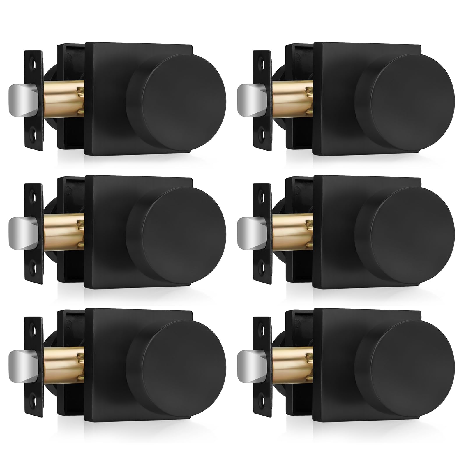 Brushed Gold Door Knobs - 6 Pack Privacy Knobs -21 Brushed Gold Door Knobs - 6 Pack Privacy Knobs -21
