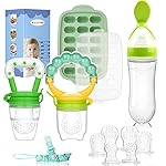 Baby Fruit Feeder & Baby Breastmilk Popsicle Molds-WAJIAYON Silicone Babies Food Freezer Tray Storage Containers, Infant Food Pacifier Feeder and Teether Infant Teething Feeders-Green