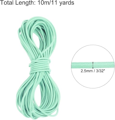 Vista 511 de PATIKIL Cuerda elástica elástica de 1/8 pulgadas, 11 yardas (0.118 in x 32.8 ft), color verde militar para manualidades, correas de gancho