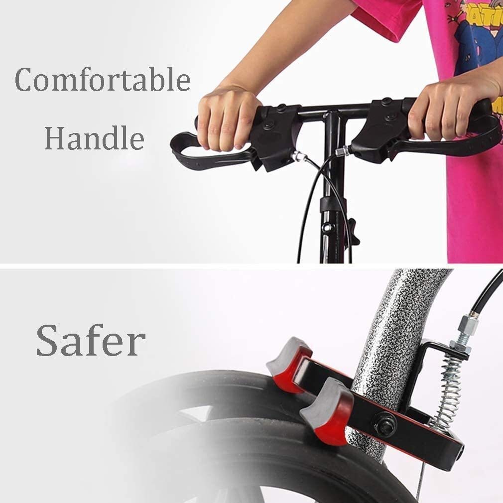 Andador para Ancianos Rollator Ayudas For Caminar De Rodilla 4 Ruedas Plegables, Caminante De Rodilla De Rodilla Con Sistema De Doble Freno, Altura De Transmisión Médica De Transmisión Al Aire Libre U