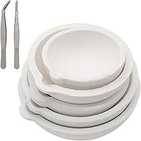 soujkooy 7-Pack Quartz Ceramic Crucibles with Tweezers - 100g/150g/250g/400g/500g for Gold Silver Jewelry Melting