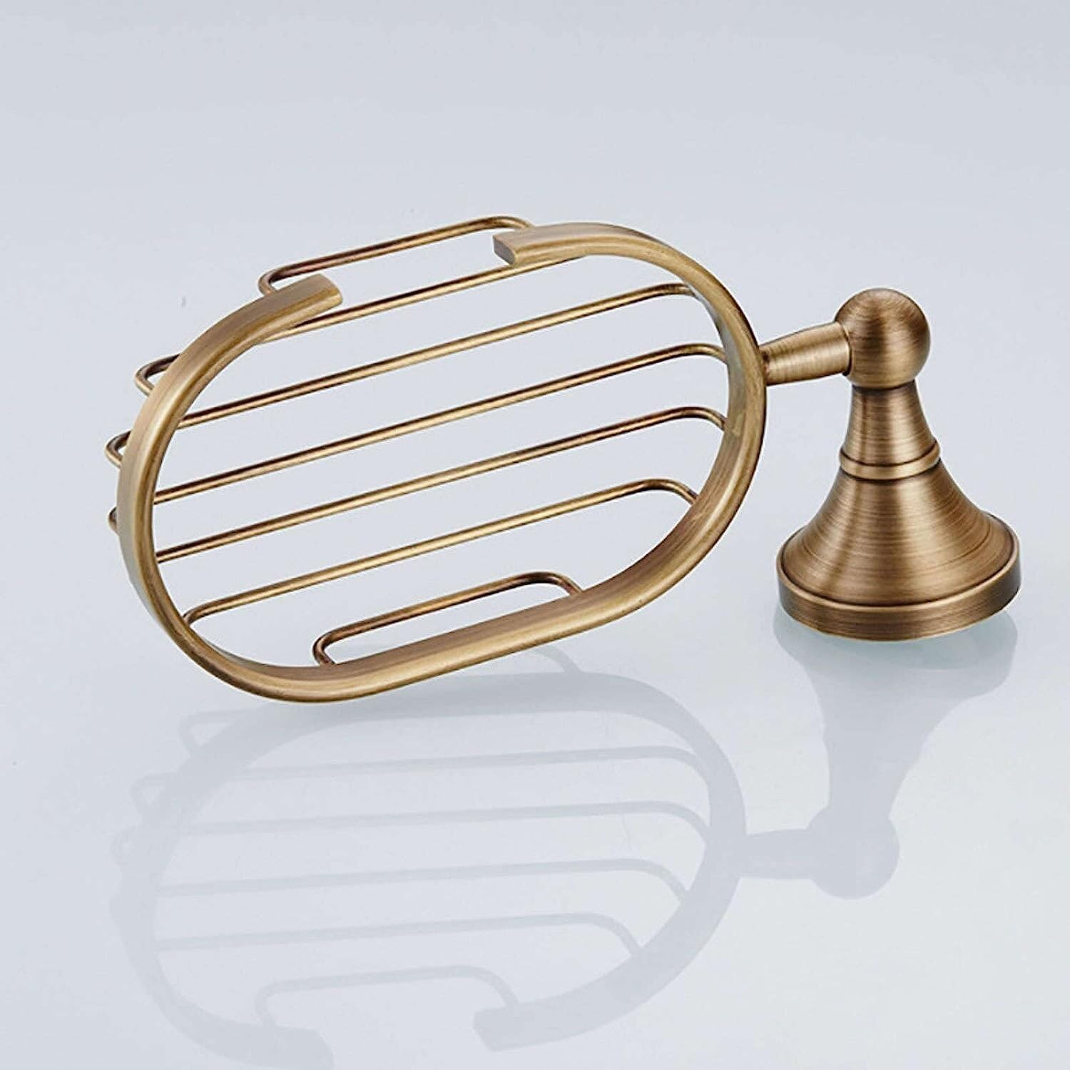 Jabonera de Pared, jabonera, jabonera Antigua for Pared de Ducha, jabonera de latón Cepillado con Plato de cerámica, jabonera montada en la Pared for baño, Cocina, jabonera, Color Bronce
