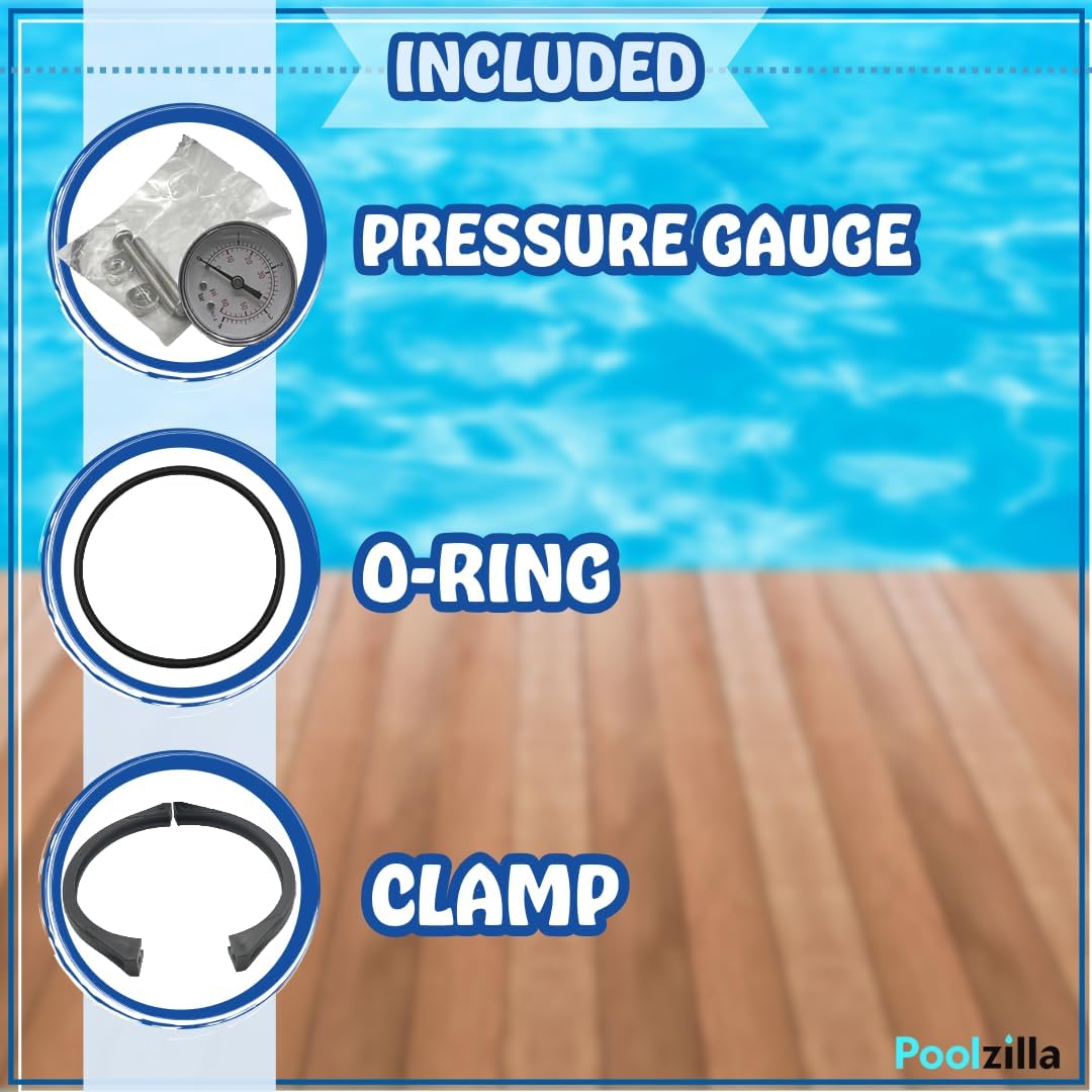Poolzilla Blue Torrent Backwash Valve SP-714T Replacement Multiport Valve for Hayward Above Ground Pool Sand Filters | 1-1/2-Inch 6-Way | Top Mount | Black