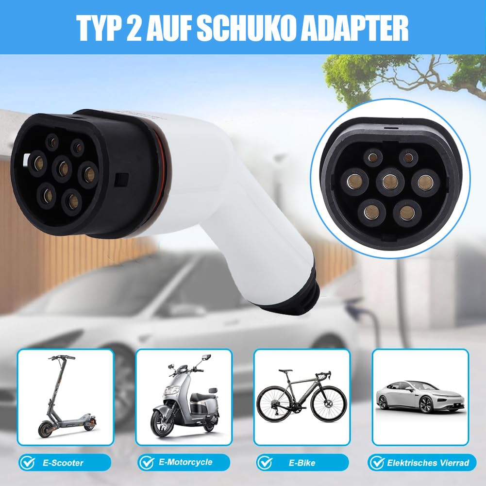 Caricabatterie EV Tipo 2 32A 22kW,IP54 Spina Femmina 2 IEC 62196 3 Fasi 480V, per Auto Elettriche PHEV Compatibile con Stazioni Pubbliche Private, Resistente a -30°C~50°C