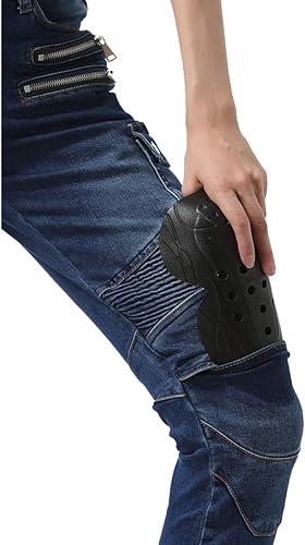 Miniatura 6 de Takuey Pantalones de motociclista para mujer, pantalones de protección para ciclismo, Azul