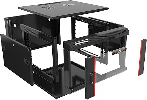 Miniatura 7 de Sysracks - Gabinete de datos de red 6U - Montaje en pared y montaje en rack - Gabinete de rack de servidores con bloqueo - Puerta de vidrio de 24