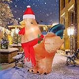 GOOSH 5.4 FT Christmas Inflatables Chicken Outdoor Decorations Blow Up Yard Rooster with Built-in LEDs for Holiday Party Xmas Yard Garden Lawn Decor