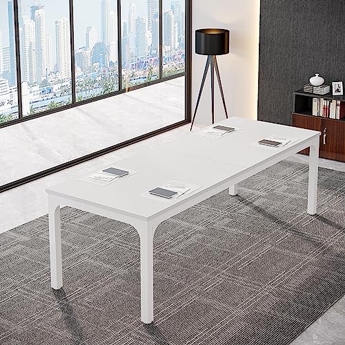 Image of Tribesigns 6.5FT Conference Table, 78.7 Inche Rectangle Meeting Seminar Table, Large Business Tables for 6-8 People, White (Only Table)
