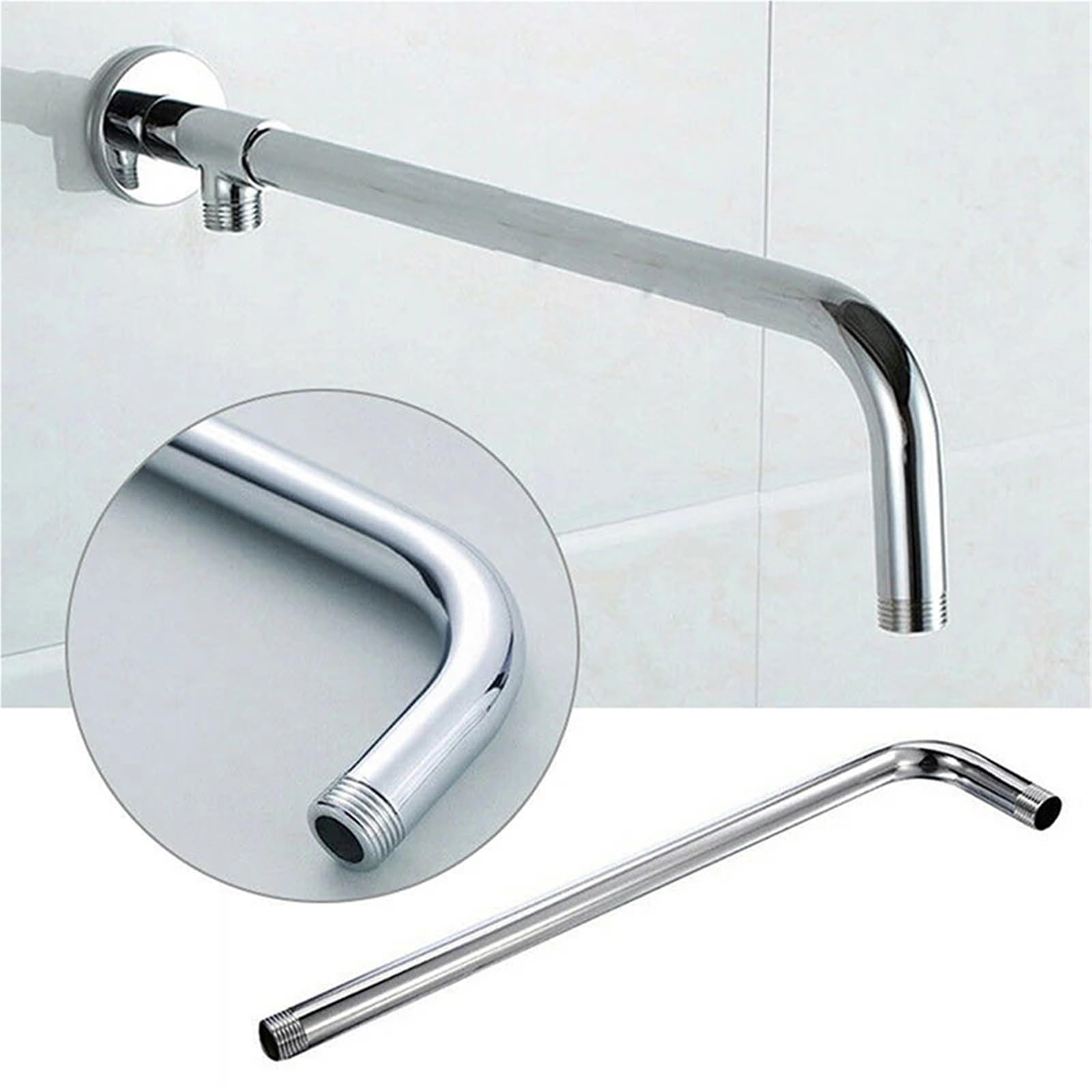 HarJue Prolunga Per Soffione Doccia A Pioggia Per Braccio Doccia Con Flangia E Nastro In Teflon In Acciaio Inossidabile Addensato Per Soffione A~p117807386