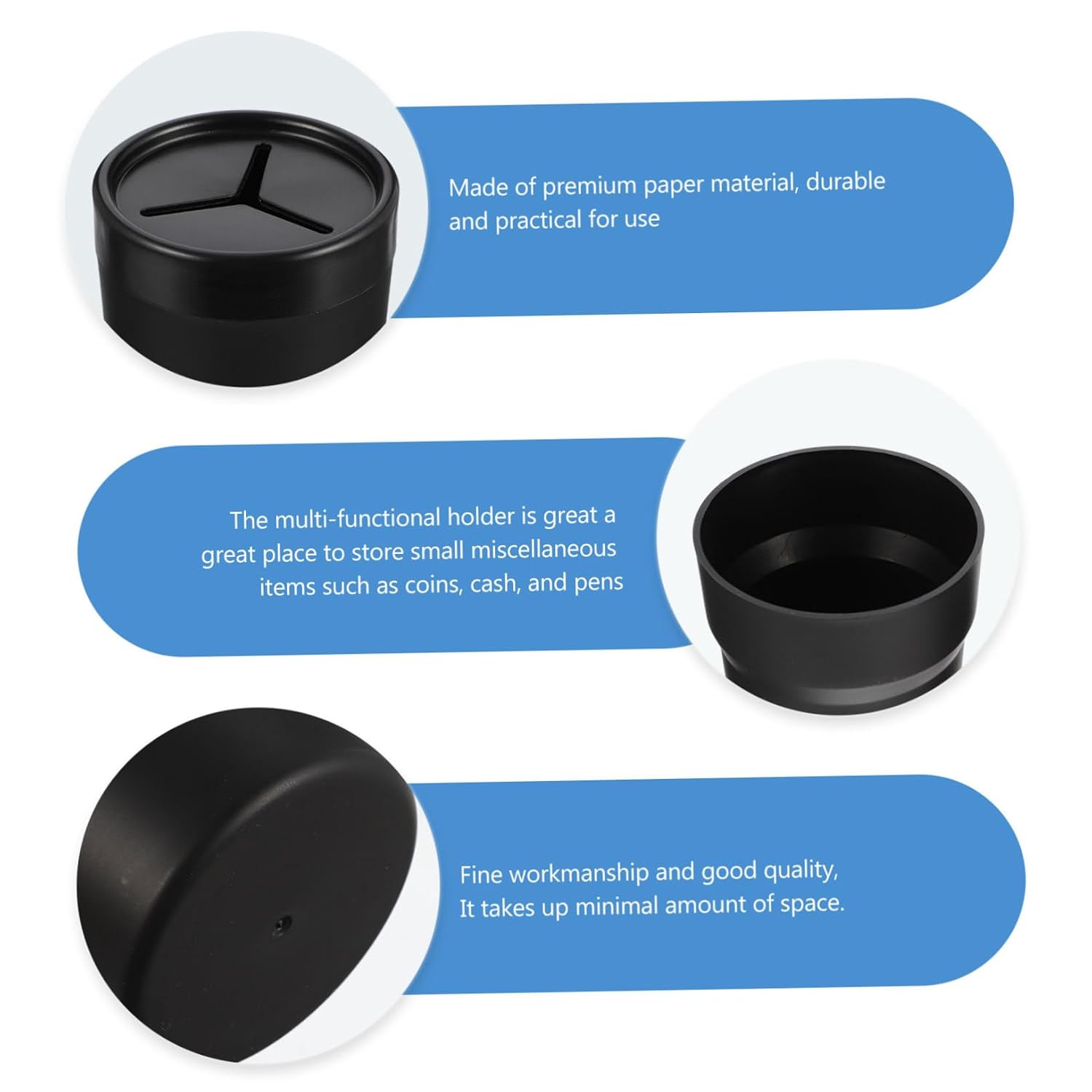 Alipis 2pcs Mini Black Trash Can Lid Collapsible Waste Bins Garbage Can Lid for Car Home Office Dorm