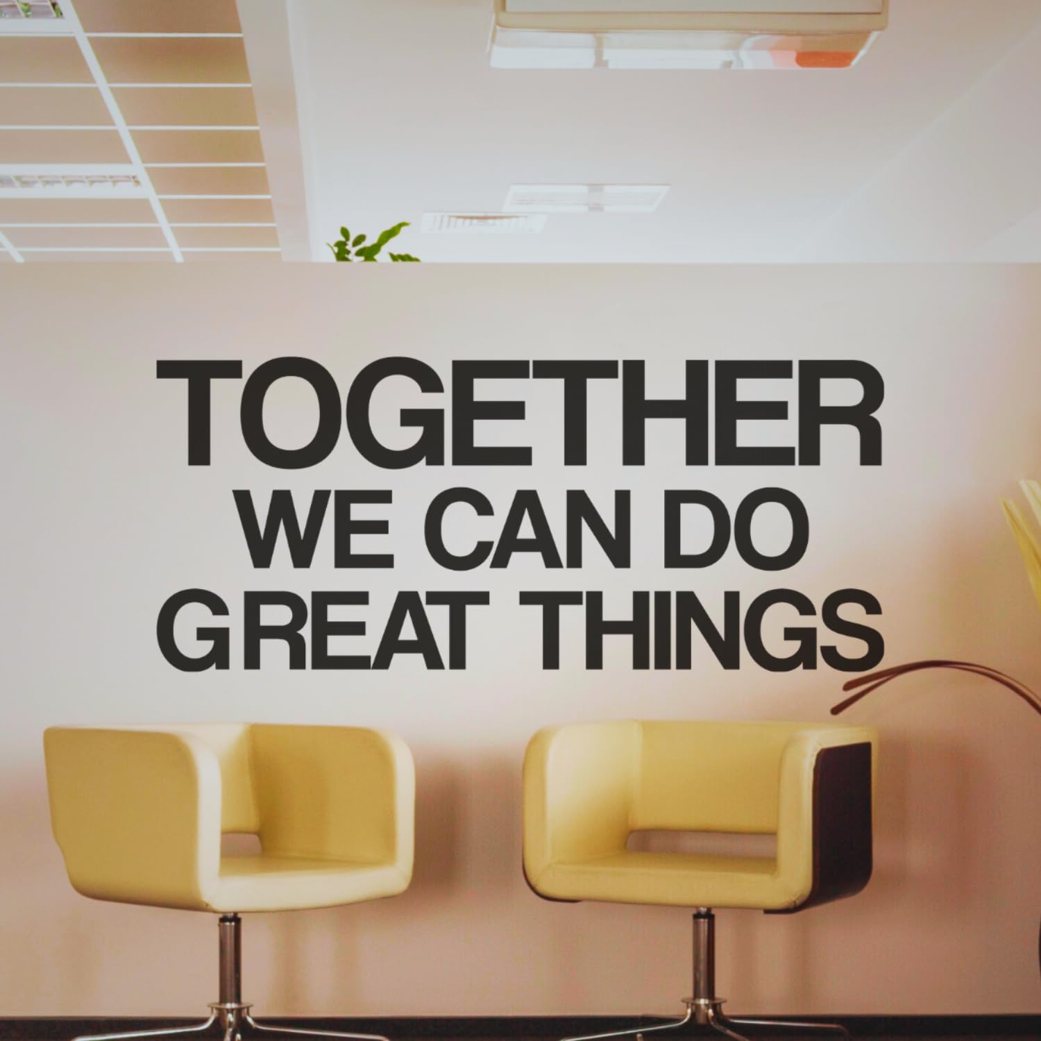 My Vinyl Story - Together We Can Do Great Things - Motivational Office Decor Wall Art Inspirational Wall Decal Vinyl Sticker Quote for Teamwork Business Classroom (Black, 48x20 inches)