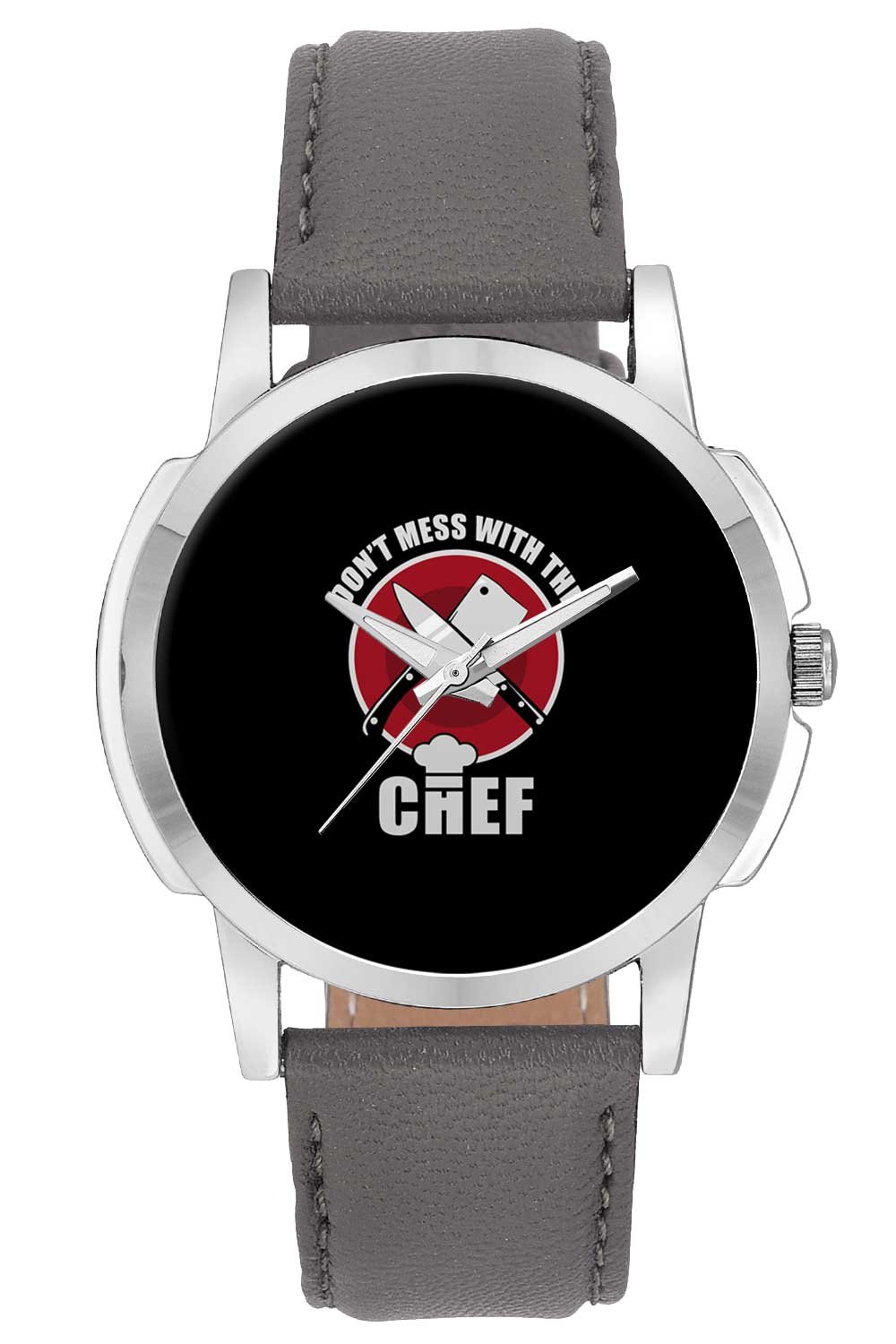 BIGOWL Wrist Watch for Men - Dont Mess with The Chef - Analog Mens and Boys Unique Quartz Leather Band Round Designer dial Watch (B074CN48PR) Amazon Price History, Amazon Price Tracker