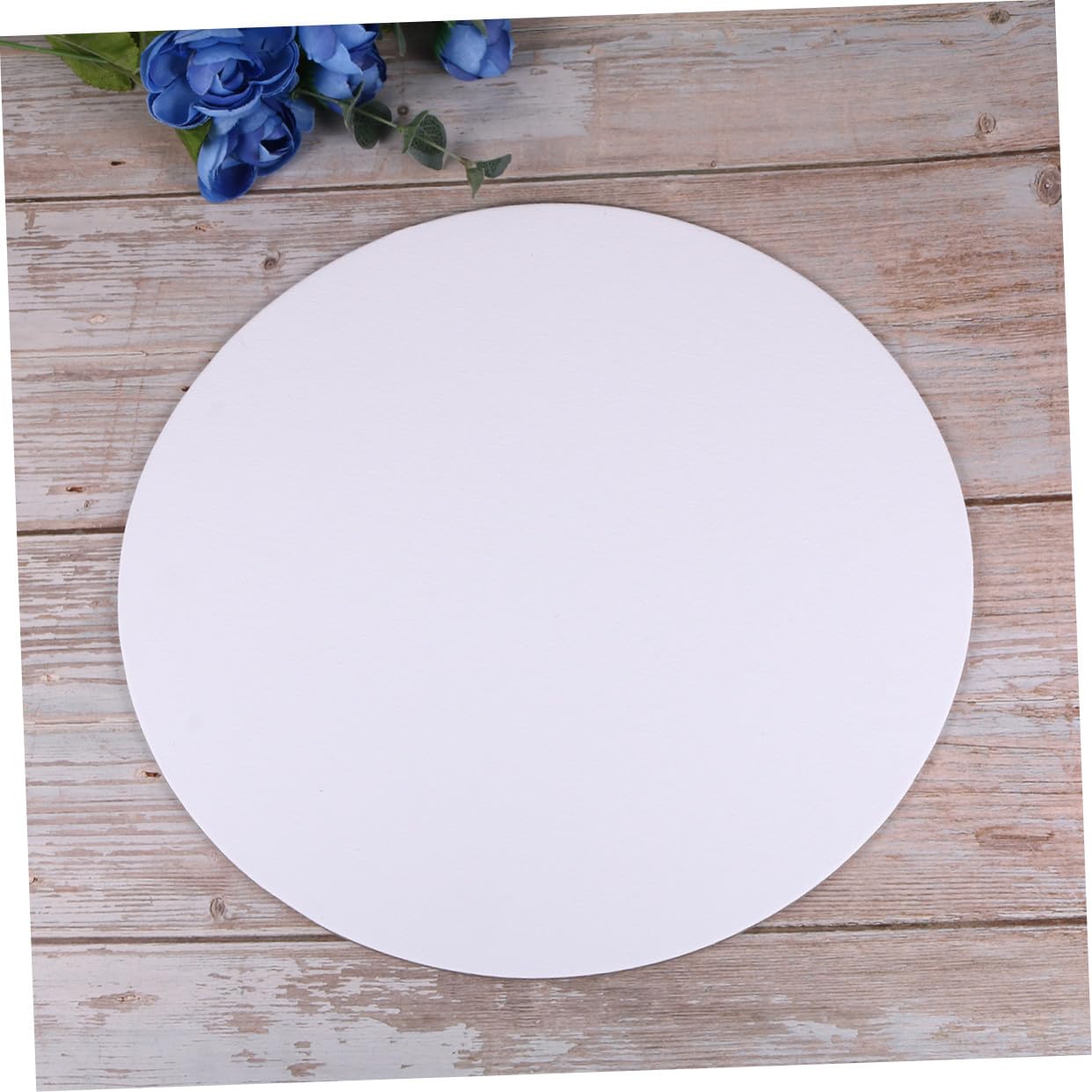 6 Toiles à Peindre Rondes en Toile de Coton Blanche 30 Cm pour Peinture à L'huile et Acrylique, Lot de 6 Pièces, Cadre Fixe, pour Peinture DIY et Loisirs Créatifs