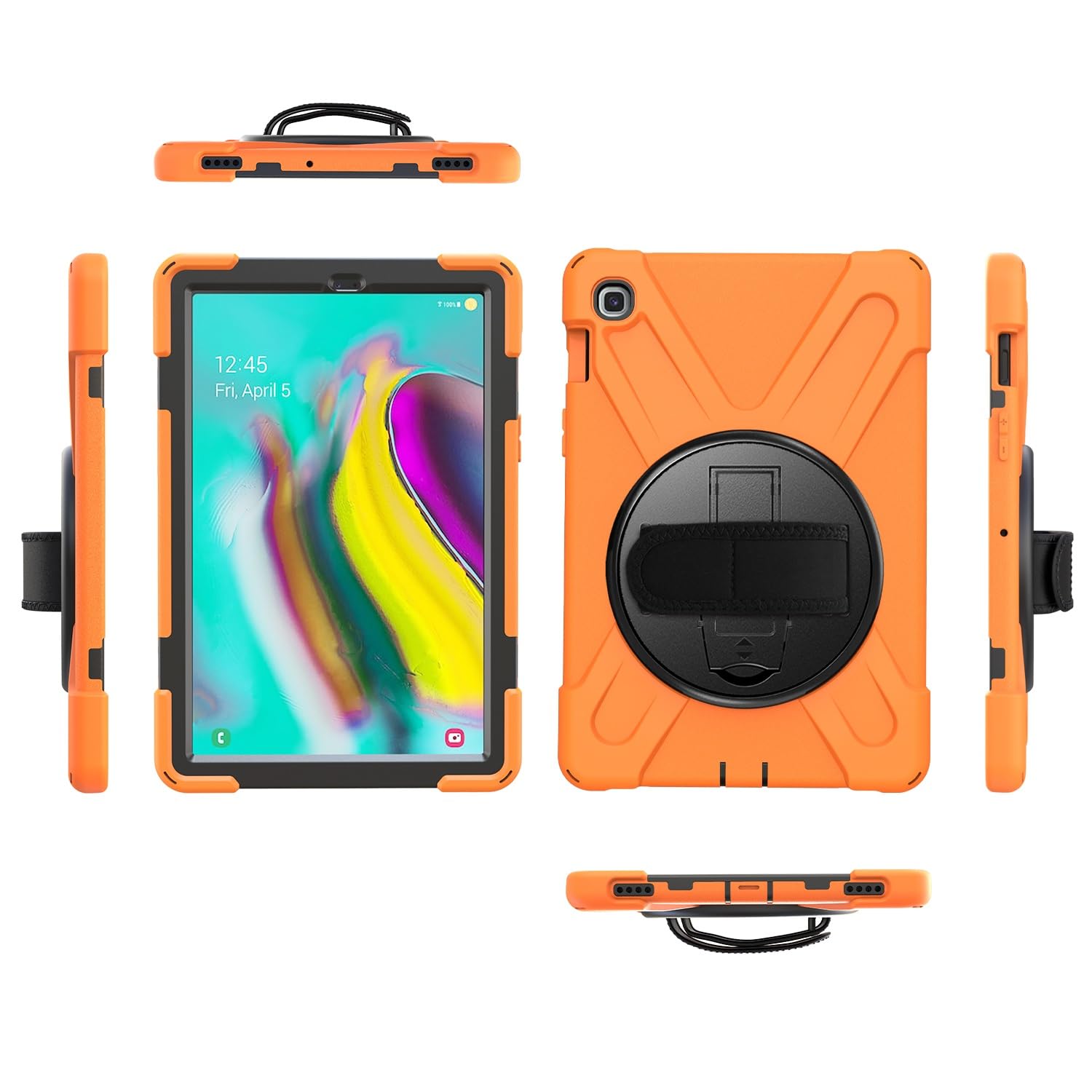 Pokrowiec ochronny na tablet Kompatybilny z etui Samsung Galaxy Tab S5e 10.5 2019 T720 T725 T727, wytrzymałe, odporne na wstrząsy etui ochronne z paskiem na ramię, etui ochronne silikonowe dla dzieci(