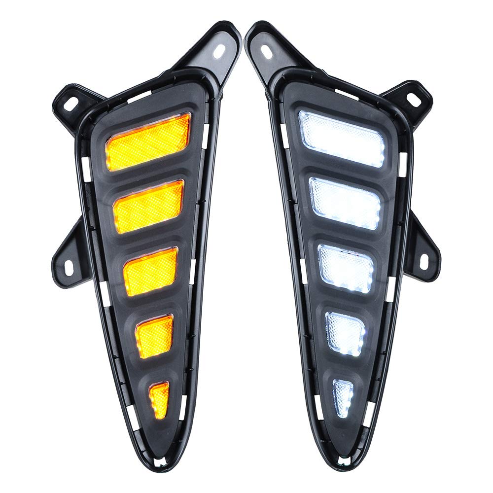 Compatible with Toyota C-HR CHR 2016-2019 DRL LED Daytime Running Light Turn Signal Amber/White, 2pcs Left Right