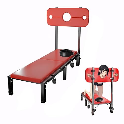 Bondage Möbel Sex Stuhl, Sex-Bank mit verstellbaren Fesseln - Robuste BDSM Gehorsam Bank für Erwachsene Spiele, voll einstellbare Kinky Play Spielzeug für Paare
