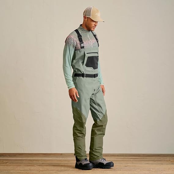 Orvis Clearwater Chest Waders for Men - Waterproof Fly Fishing Waders with Neoprene Booties, External Storage Pocket | 30K/8K Rating, Convertible Fit & Smart Storage, Lightweight 4-Layer Waterproof Breathable Fabric