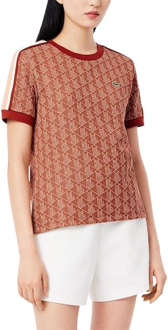 Lacoste Womens Slim Fit Monogram Jacquard T-Shirt