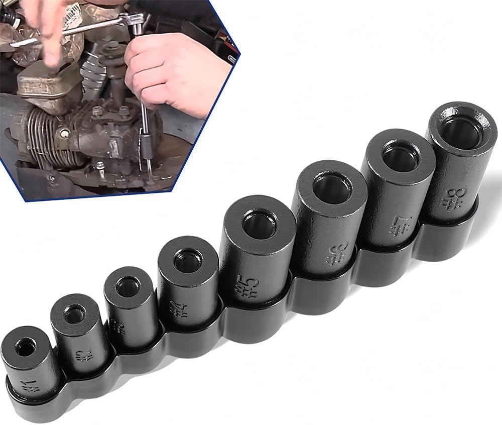 Tap Socket Set – 70500, 8-Piece Tap Sockets for 1/4" & 3/8" Drive, Fits MCTI Standard Taps up to 1/2", 1/8" NPT, and Metric Taps to 12mm