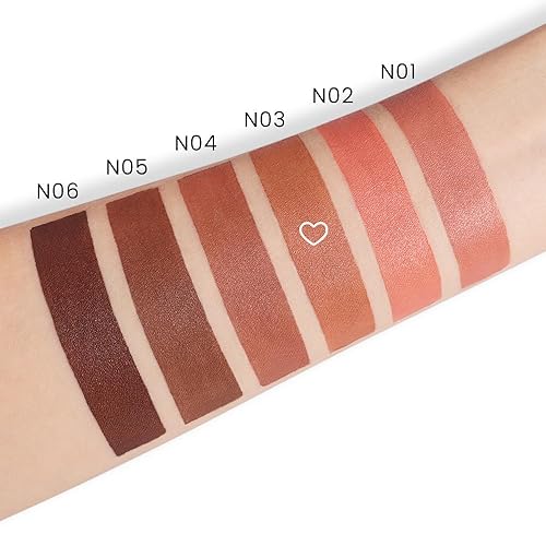 Vista 165 de evpct Juego de 1 lápiz labial líquido mate nude para mujer, peonía, flor, marrón, rosa, mate, larga duración, permanente, 24 horas, lápiz labial