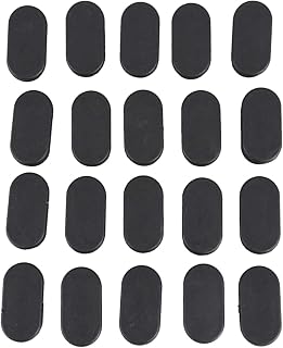 Tapones ovalados para patas de silla de mesa, 40 mm x 20 mm, 20 unidades, color negro