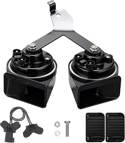 Vista 86 de FARBIN Bocina de coche compatible con Toyota/Lexus/Subaru, etc. Bocina de caracol eléctrica de tono alto y bajo de 12 V con parrilla protectora