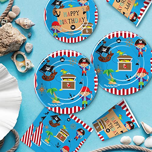 Apowbls Pirate Birthday Party Supplies - Pirate Party Decorations Tableware For Kids, Pirate Plate, Napkin, Tablecloth, Fork, Pirate Birthday Plates And Napkins Party Decorations Dinnerware | Serve 24 #TOP3