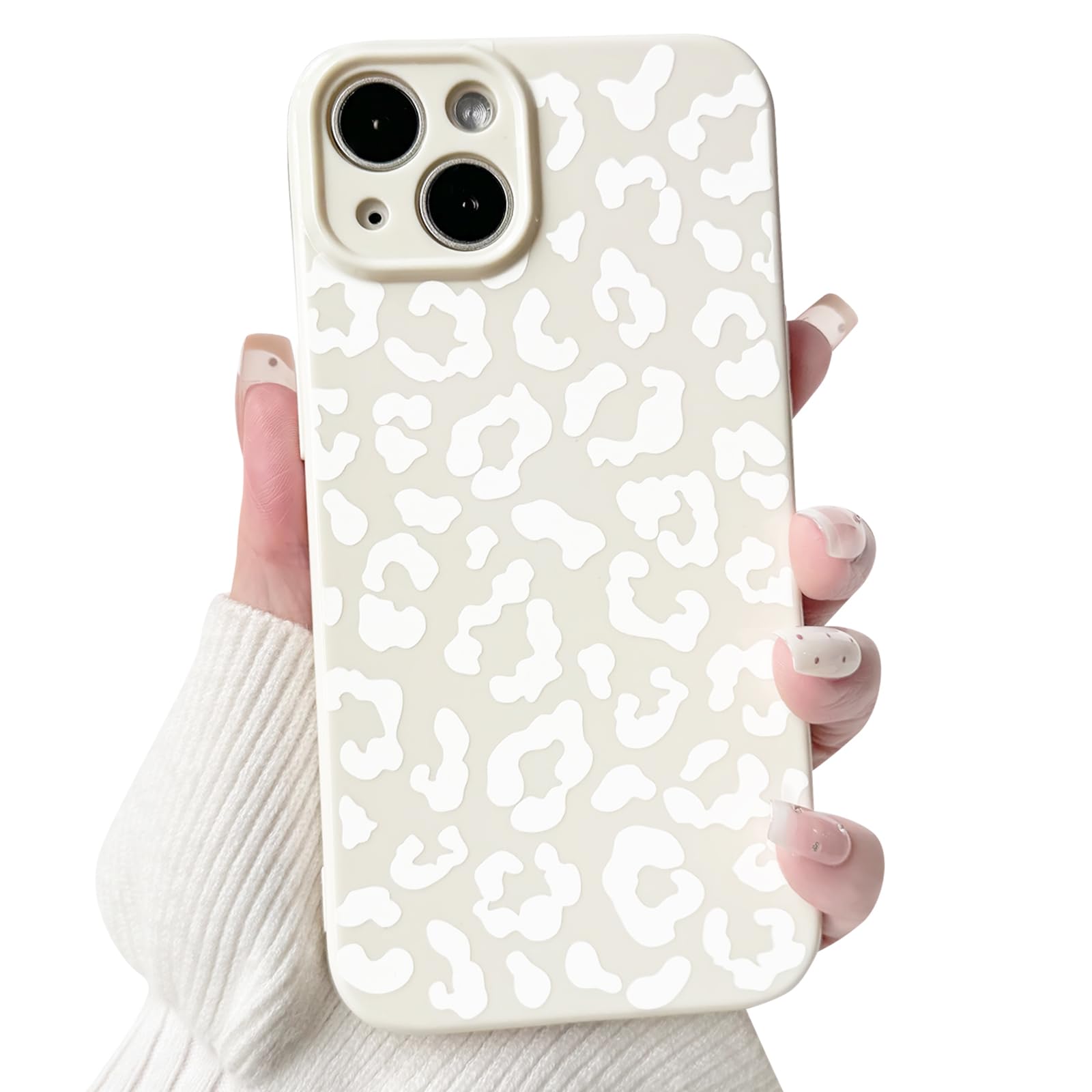NITITOP Compatible with iPhone 14 Plus Case Aesthetic Cute Leopard Print Pattern for Women Girls Men Trendy Slim Fit TPU Bumper Silicone Shockproof