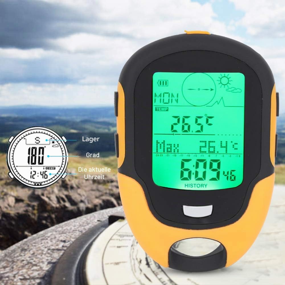 FR500 Outdoor Höhenmesser Multifunktionale Auto Höhenmesser Barometer Thermometer Hygrometer Kompass Outdoor Living Zubehör