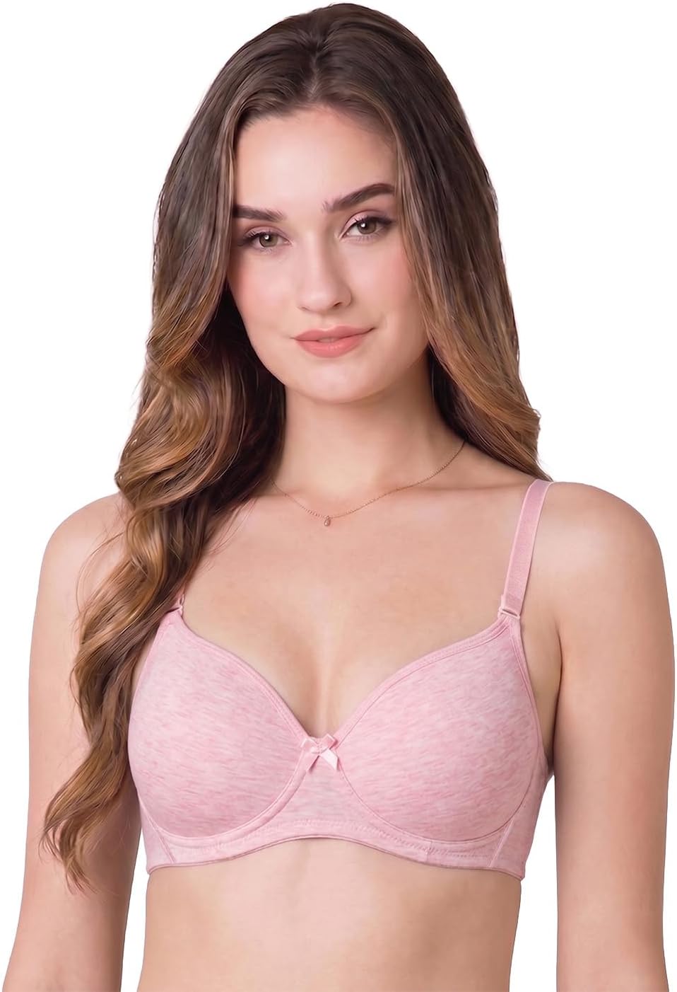 Women's Cotton T-Shirt Bra|16 Hour Comfort|Everyday Bra|Breathable Perforated Cups|Anti Bacterial Tech|Sweat Absorbent|Padded|Wireless|Coverage|No Slip Soft Straps|Detachable Straps