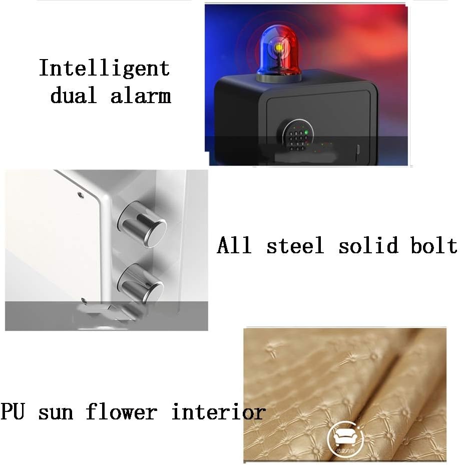 ZCF Security Safes Mini Security Safe, Electronic Fingerprint Password Deposit Box Solid Steel Portable Cabinet Safe Keypad Lock for Home Office Hotel -4 Colors (Color : Purple) - - 