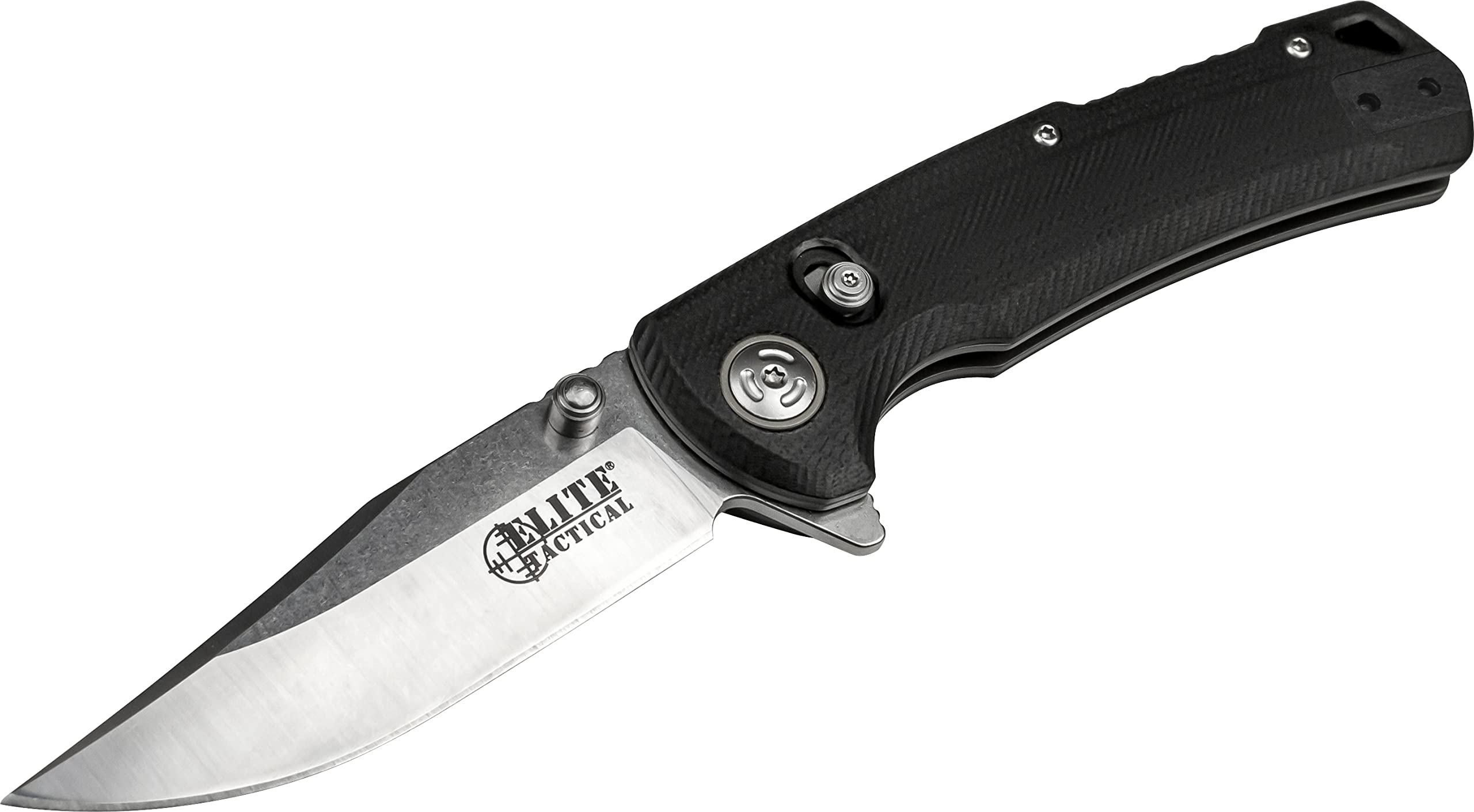 Manual Folding Knife w/D.L.M. - Chaser - Satin Finish Clip Point Blade, D2 Steel, Ball Bearing Pivot, G10 Handle w/Reversible Deep Carry Pocket Clip, EDC, ET-FDR006