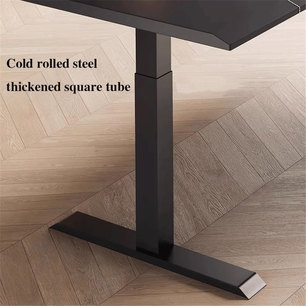 Semplice Scrivania for PC a L in pelle con altezza regolabile, scrivania angolare elettrica, postazione di lavoro Sit Stand con prese di ricarica Scrivere(M)