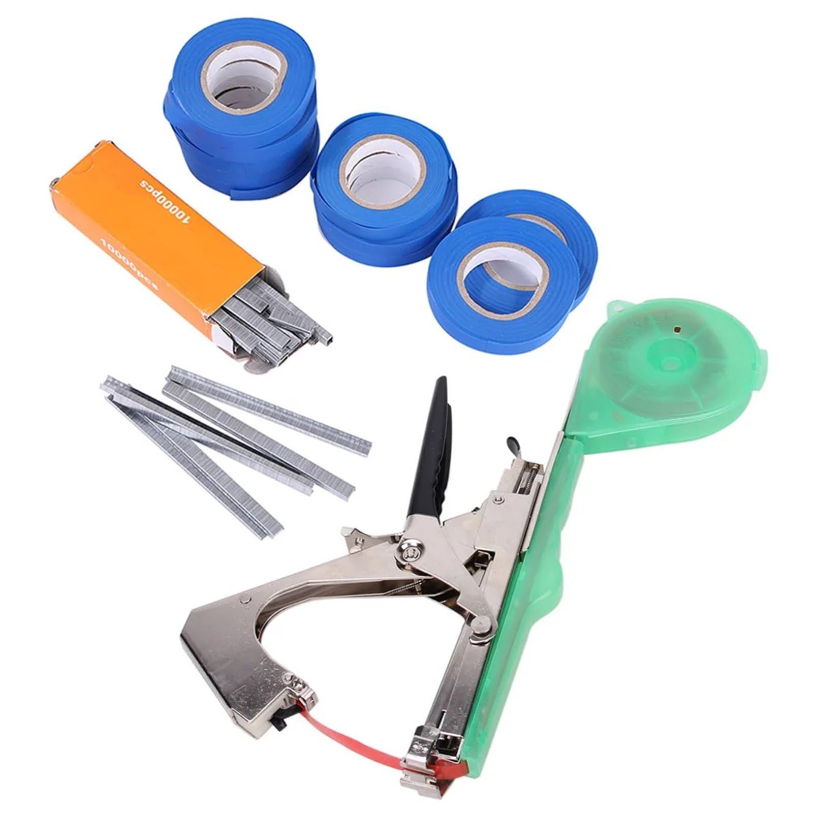 Rilegatrice Pianta da giardino tapetool tapeener con 6 rulli ramo di ramo di legame a mano per la potatura Rilegatura a Pettine(10PCS Blue Tape Set)