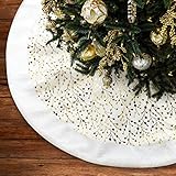 Adorno de Navidad. Las encantadoras alfombras de árbol de Navidad blancas son la elección perfecta para decoraciones festivas interiores y exteriores como Navidad, Año Nuevo, Acción de Gracias, etc. Las alfombras suaves y cálidas son las favoritas de las mascotas en invierno.
