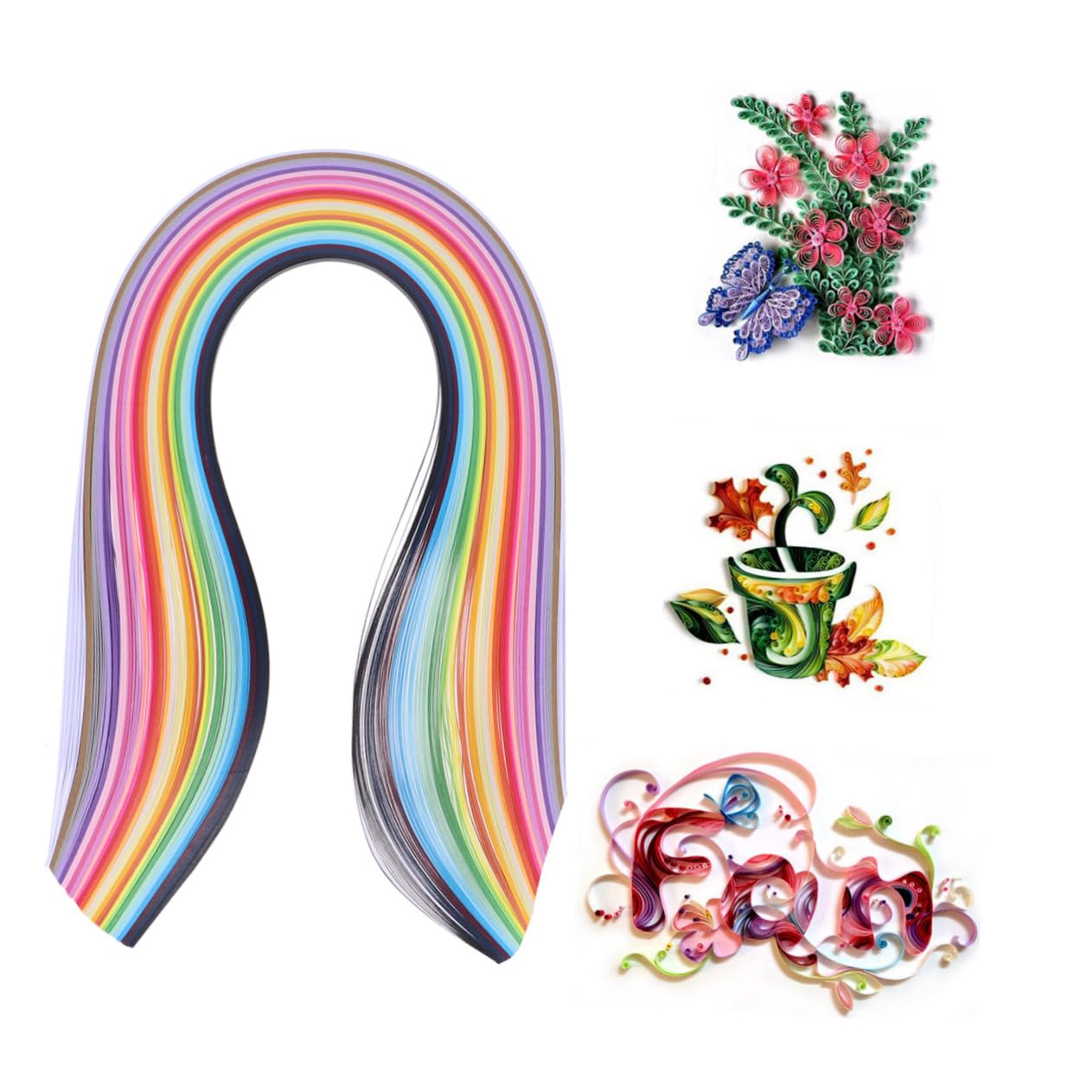 Veemoon DIY Quilling Strips Set 520 Strips 26 Colors Quilling Craft Paper Hand Craft Stripes Random Color