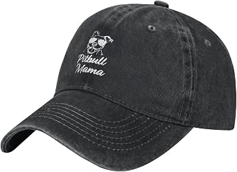 Pitbulls Mama Unisex Cowboy Hat Baseball Caps Adjustable Denim Casquette Cap Hip Hop Flat Bill Hats Black