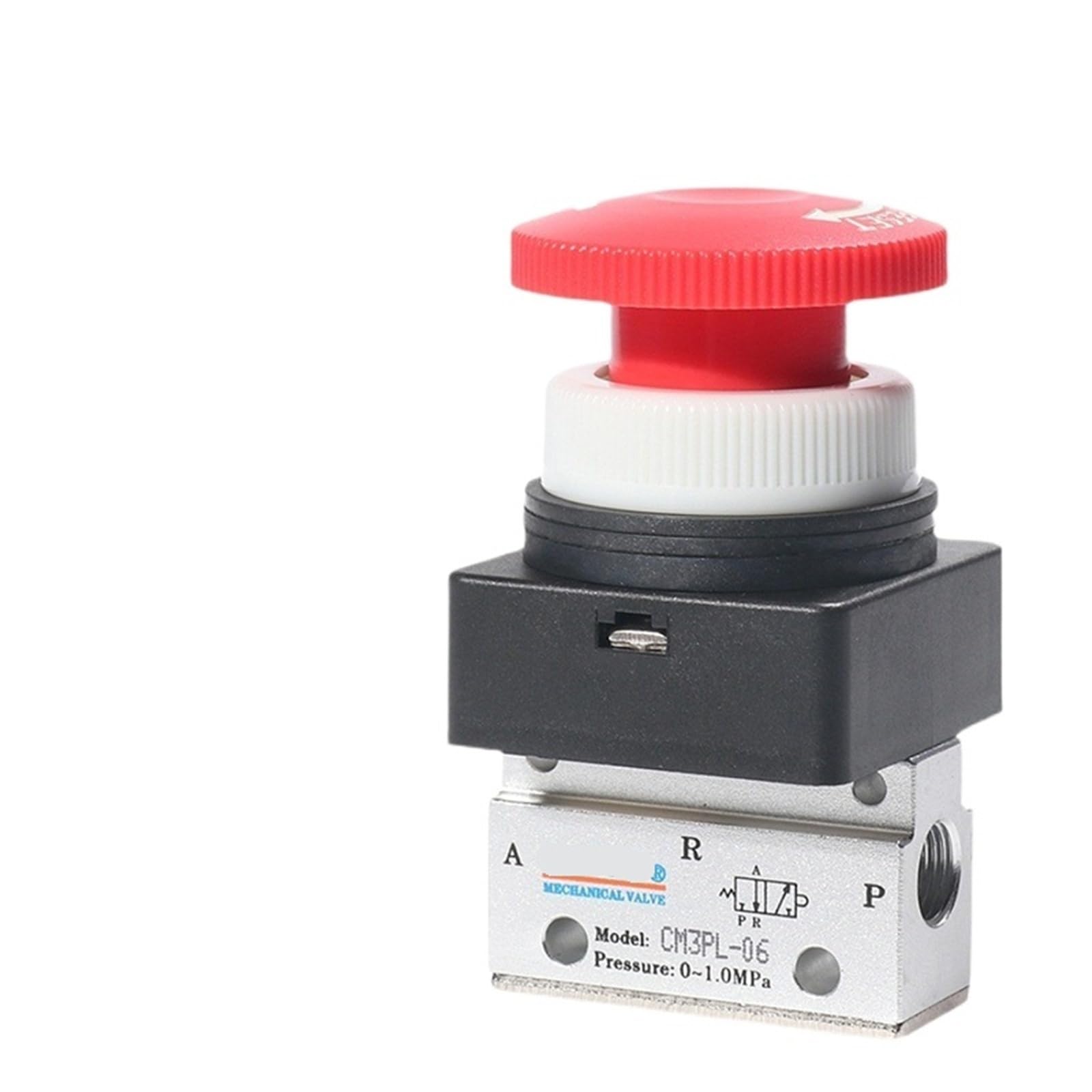 Vanne pneumatique CM3PL-06 type 3/2 monostable à commande manuelle