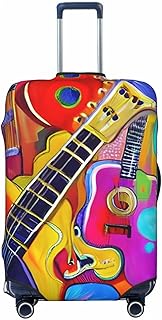Funda de equipaje de viaje colorida con impresión de nota musical, protector de maleta a prueba de polvo, cubierta de maleta antiarañazos